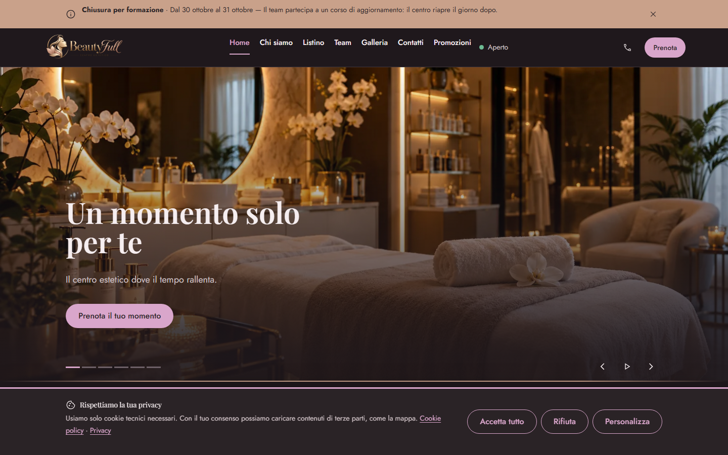 Anteprima della home del sito Beauty Multi
